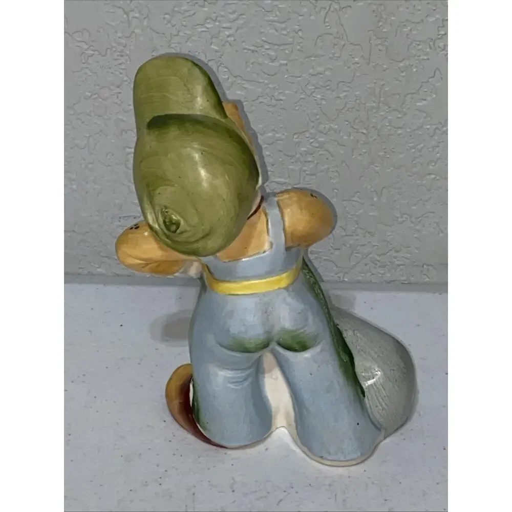 VTG Made In Occupied Japan Porcelain Farmer Boy Pulling Pig Figurine Mid Century